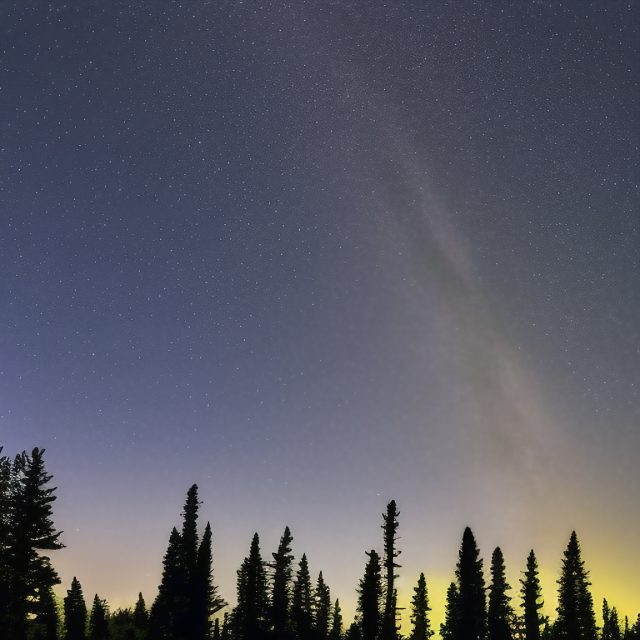 Clear Sky Starry Night with Galaxy Free Stock Image