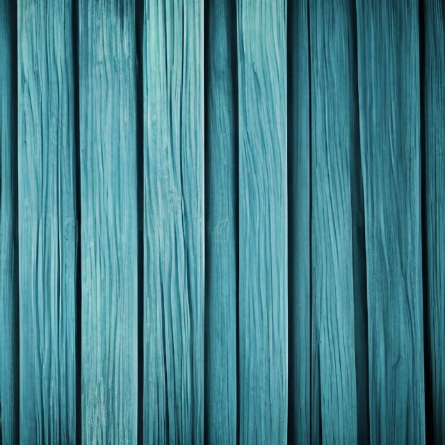 Digital Illustration Wooden Blue Painted Fence Panels