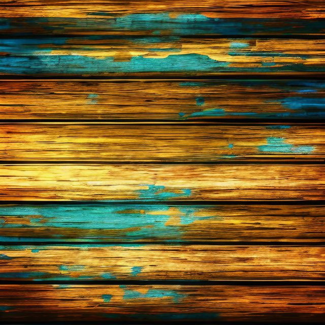 Old Vintage Chipped Painted Blue Wooden Panels