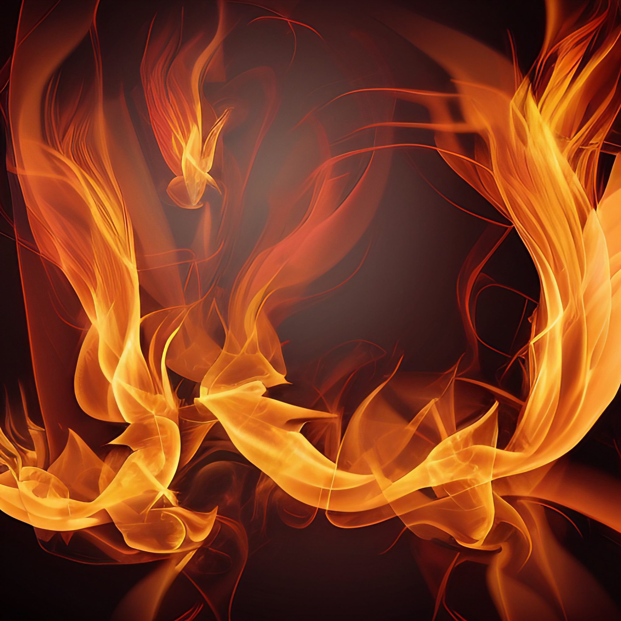 Orange Flames on Black Background