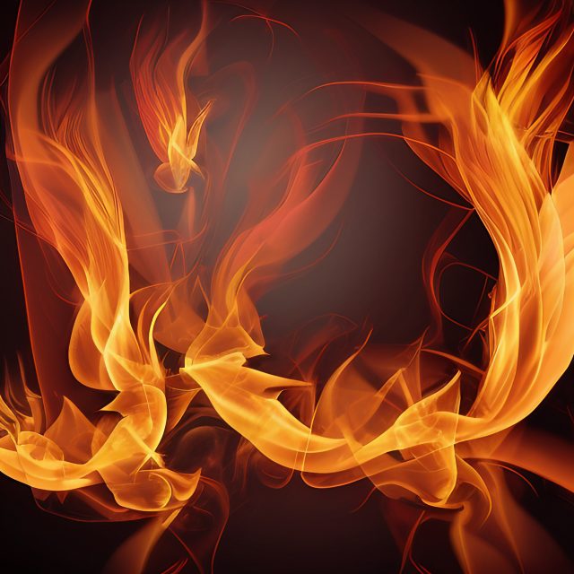 Orange Flames on Black Background