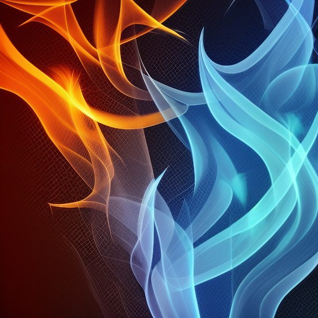 Orange and Blue Flames Free Stock Photo