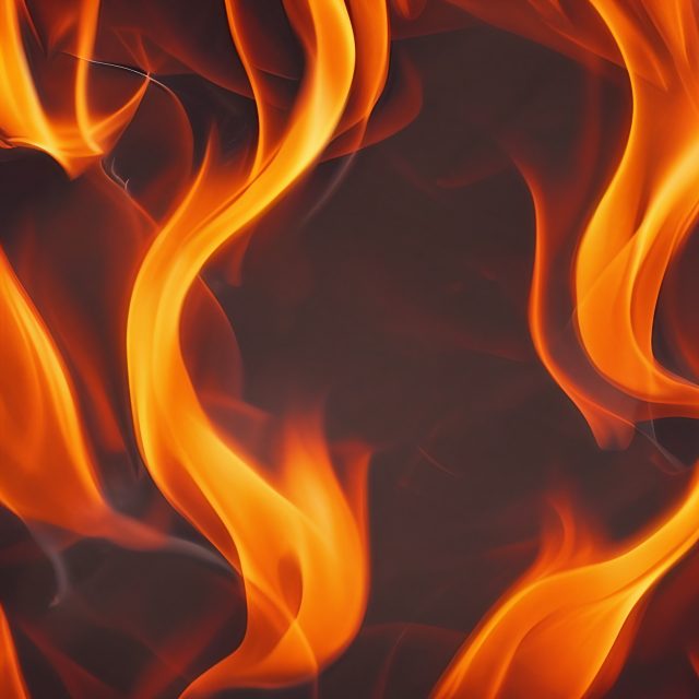 Bright Flames on Dark Background