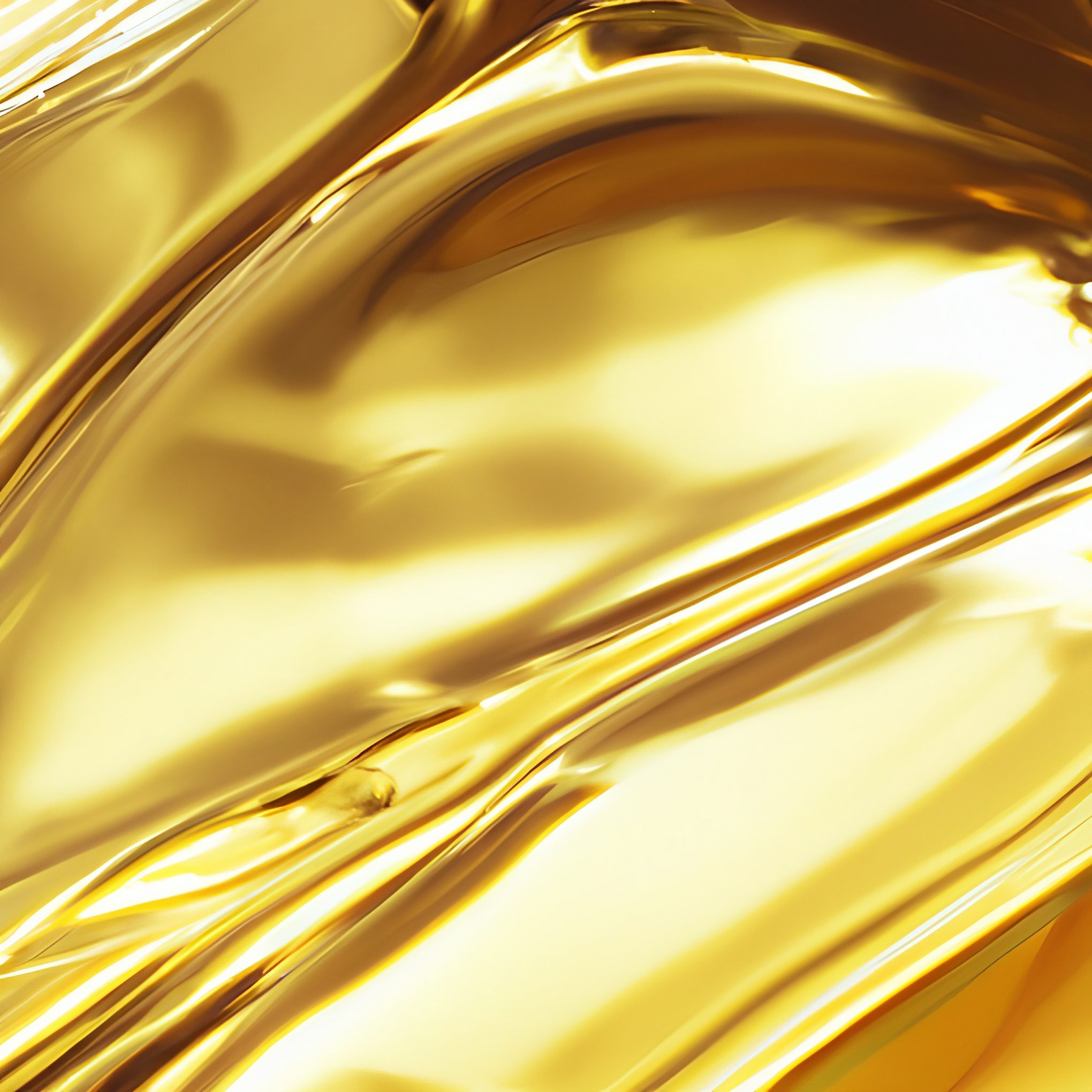Bright Yellow Liquid Poured Gold Background Texture Free Stock Image